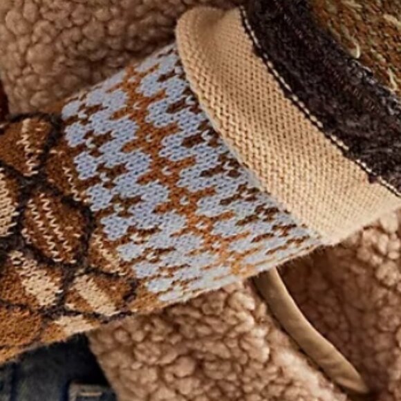 We The Free All Too Well Cuff Turtleneck Top in Raw Umber Combo XS NWT - Picture 9 of 12